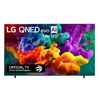 Front view of 100 inch LG QNED evo AI QNED84 Mini LED 4K Smart TV 2026 100QNED84BU